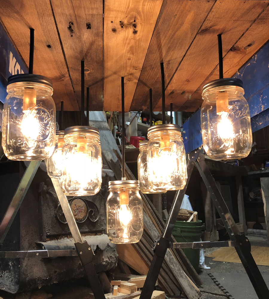 Pallet Mason Jar Pendant Light